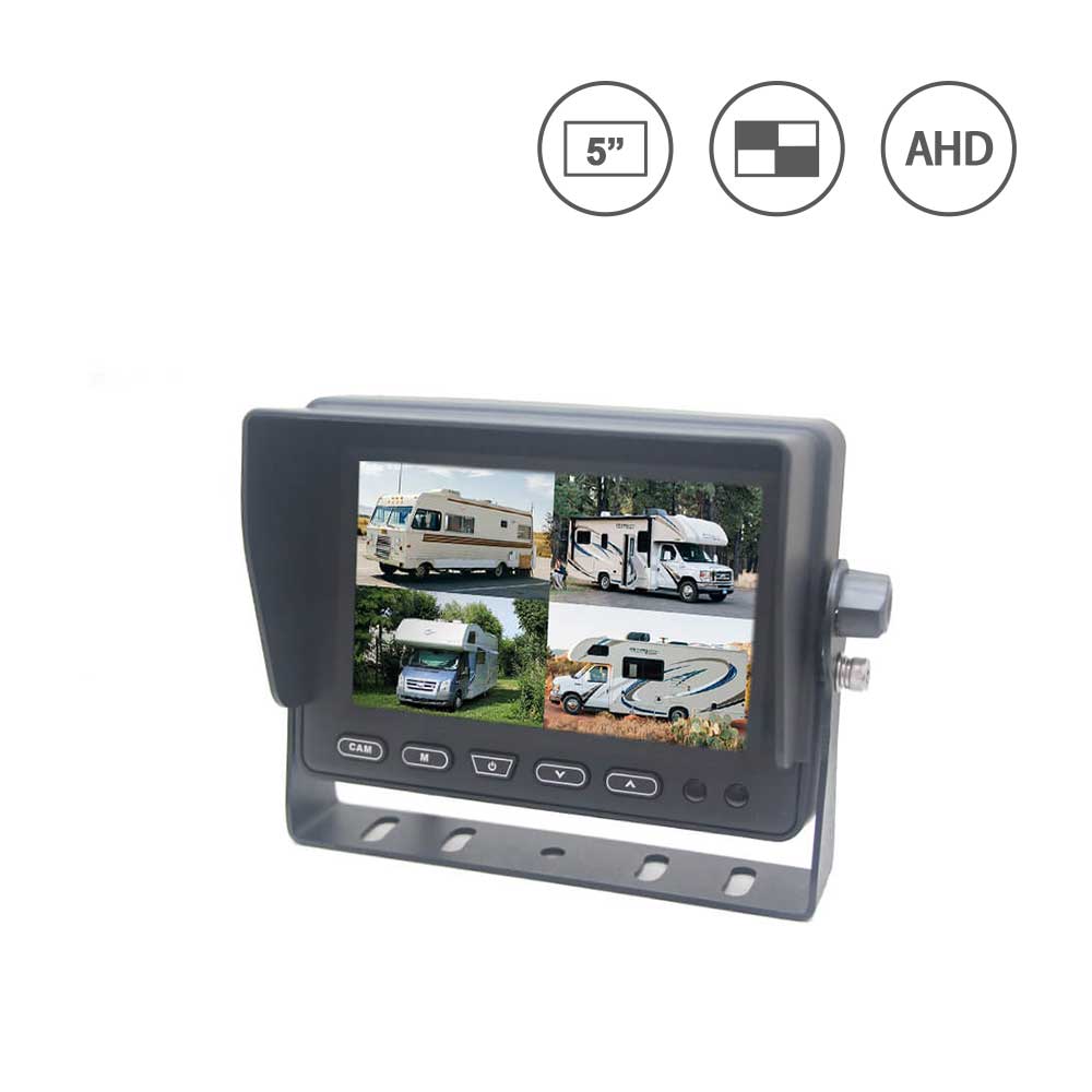 5 Inch AHD IPS LCD Quad View Vehicle Monitor