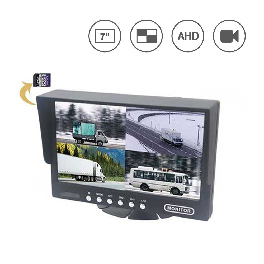 7 Inch HD Quad View Monitor for Commercial Vehicle