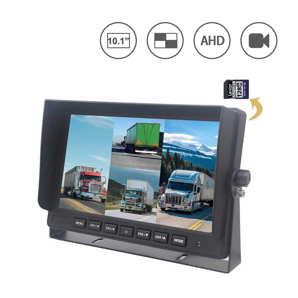 10.1 Inch 4CH 1080P DVR Quad View Car Monitor