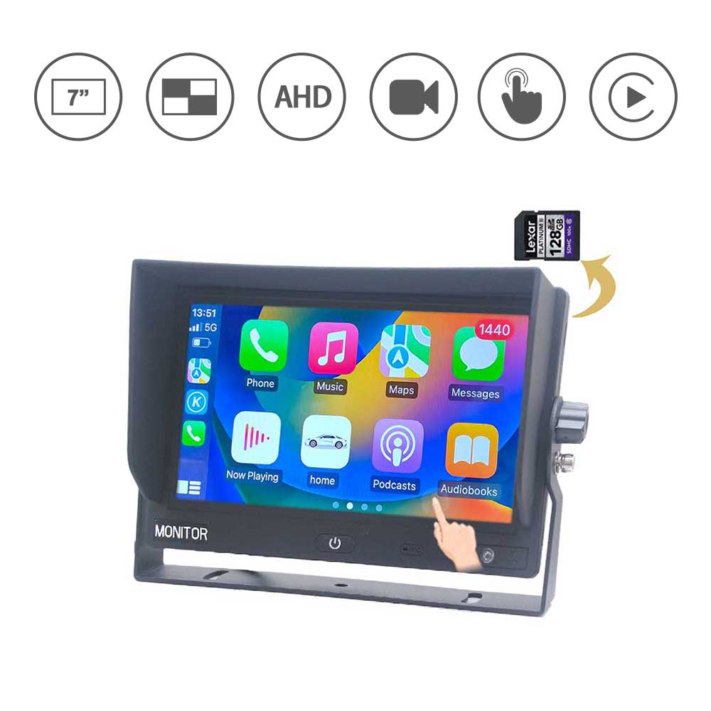 7 Inch Wireless CarPlay Monitor with DVR Function