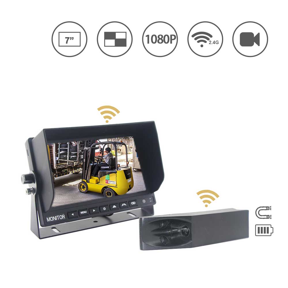 7inch 1080P wireless forklift camera system