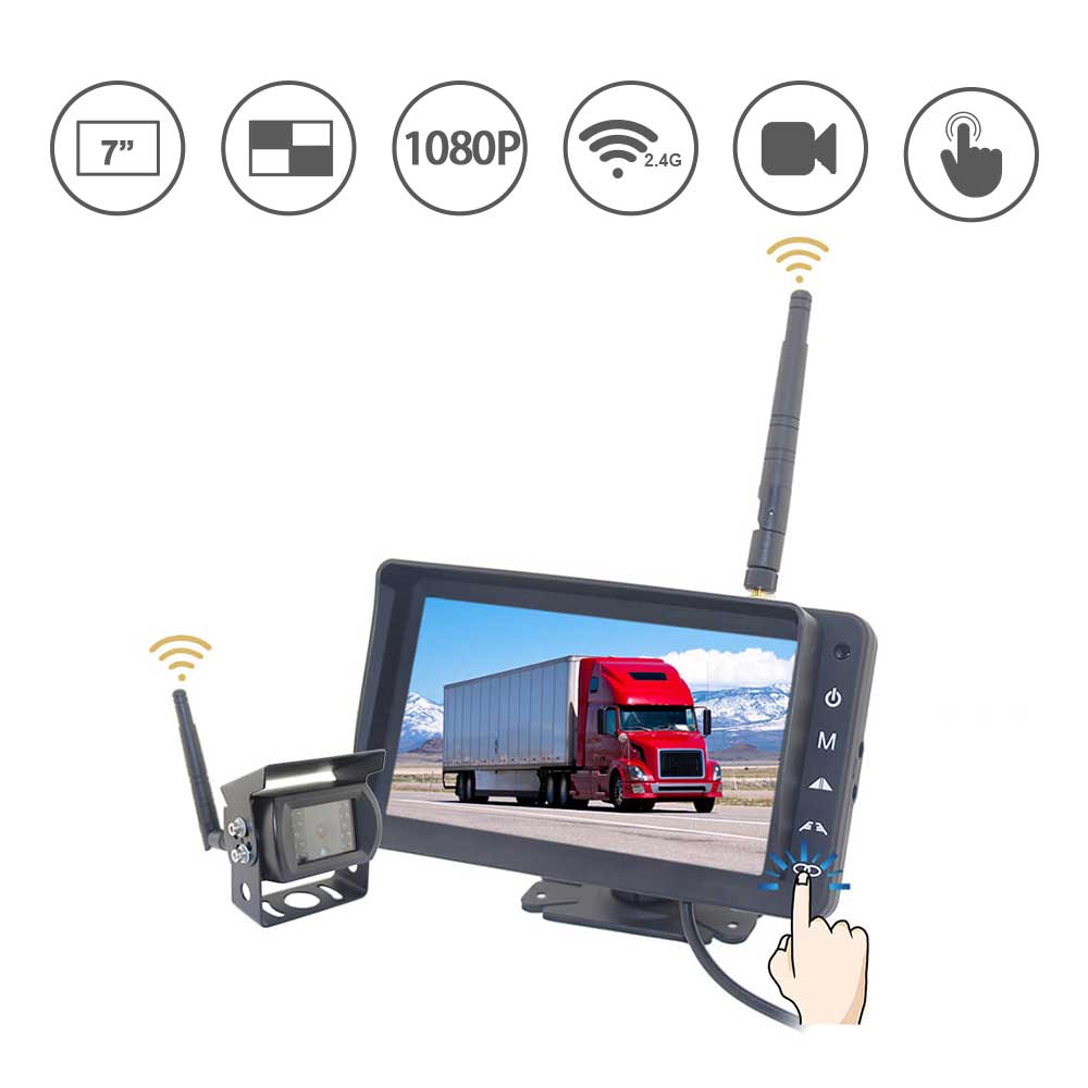  7" Wireless 1080p Backup Camera System with DVR