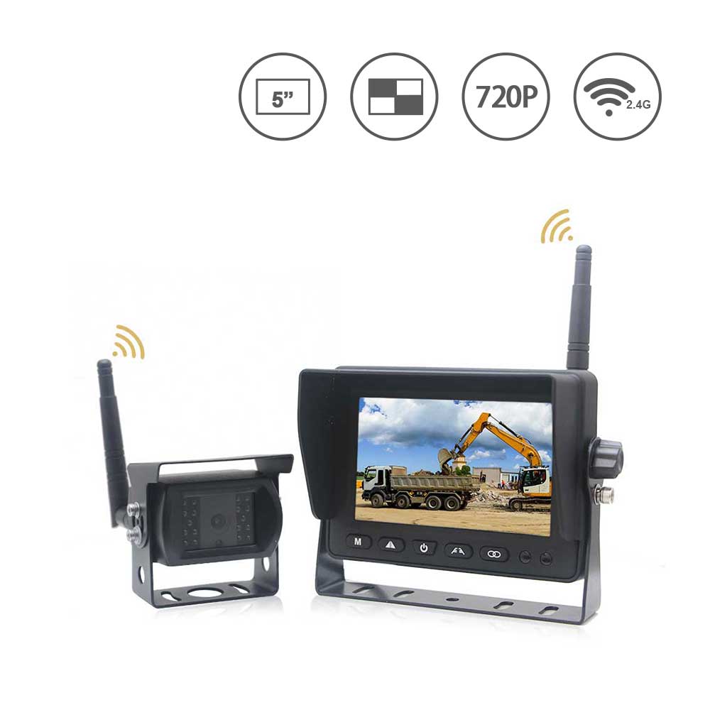 5 Inch HD Wireless Reverse Camera System for Semi-Truck