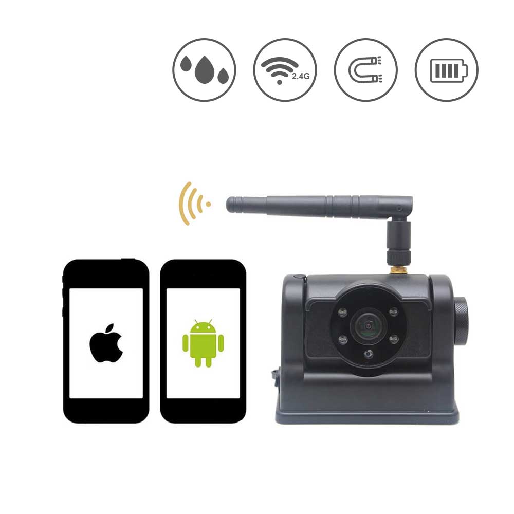 Wireless Magnetic WIFI Car Backup Camera with Built-in Battery